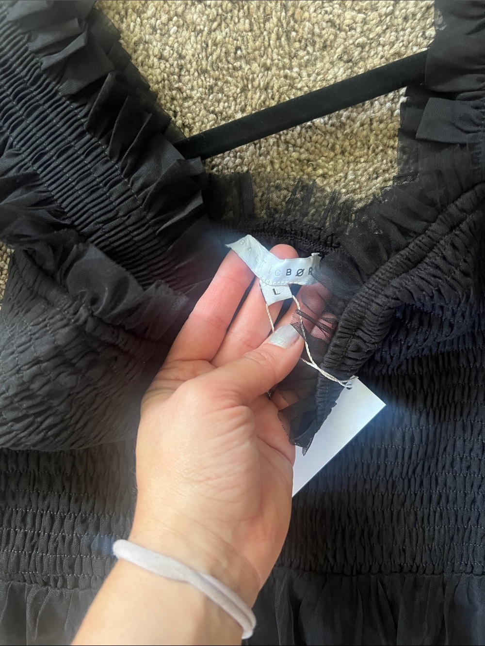 Baltic Born Black Tiered Tulle Midi Dress - Picture 4 of 8